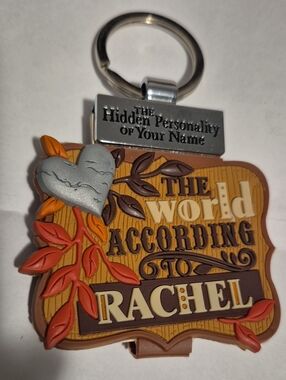 The World According to Rachel Keychain - Brown & Orange